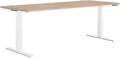 Schäfer Shop Genius Schreibtisch MODENA FLEX, elektrisch höhenverstellbar, T-Fuß, Eiche/weiß, B: 180 cm, T: 80 cm - Bild 1