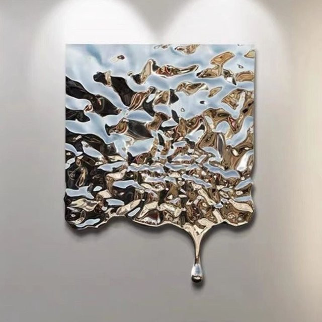 Oeny Wanddekoration aus Metall in Silber, minimalistisches geometrisches Ornament für dein Wohnzimmer, B/H: 63,0 x 50,0 cm - Bild 1