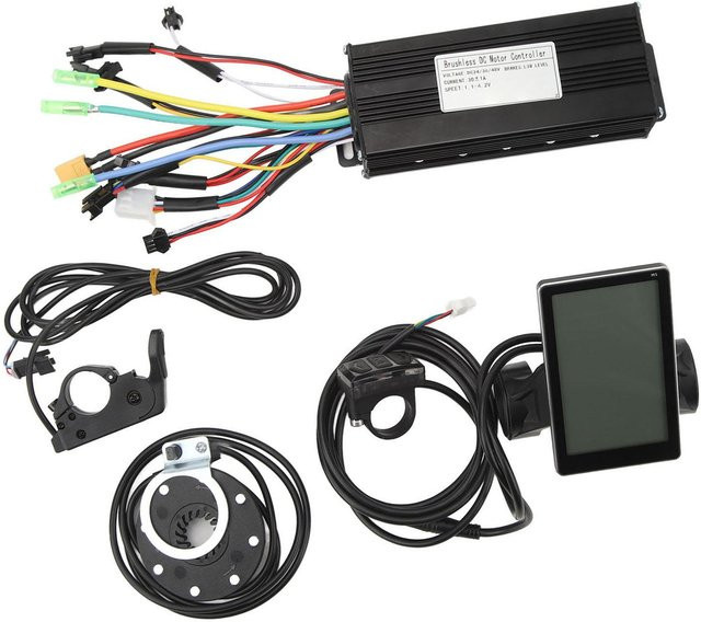 Fishine 30A Sinuswellen Motorcontroller mit LCD M5 Display Panel und Daumengas für Elektrofahrräder, Grau/Schwarz - Bild 1