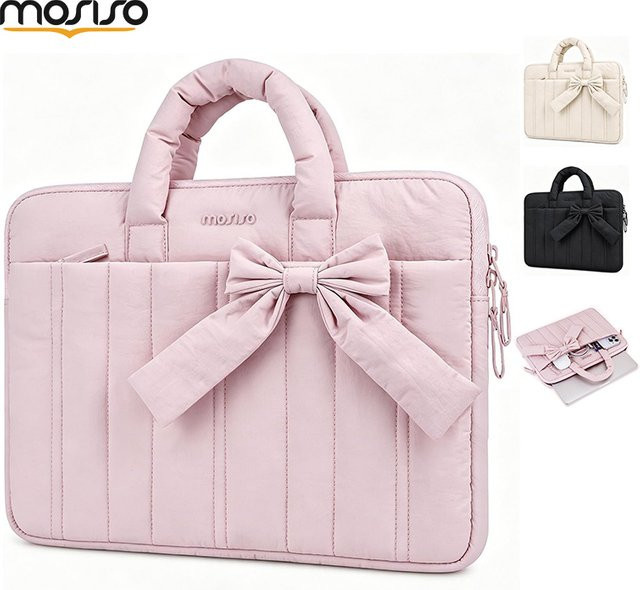 Gepolsterte Laptop-Tasche von MOSISO in Pink für MacBook, HP, Dell, ASUS und Lenovo, passend für 13 bis 15 Zoll - Bild 1