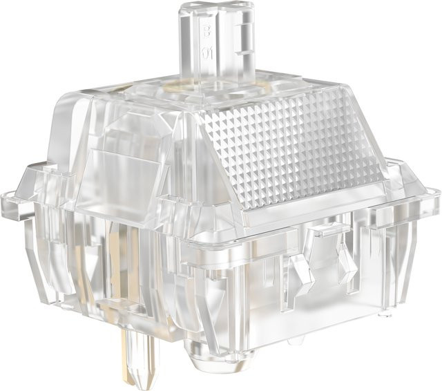 DUROCK Ice King Tactile Mechanical Switches T1 mit 68g Progressive Spring, 5-Pin, Transparent RGB, Lubed für MX-Style-Tastaturen - Bild 1