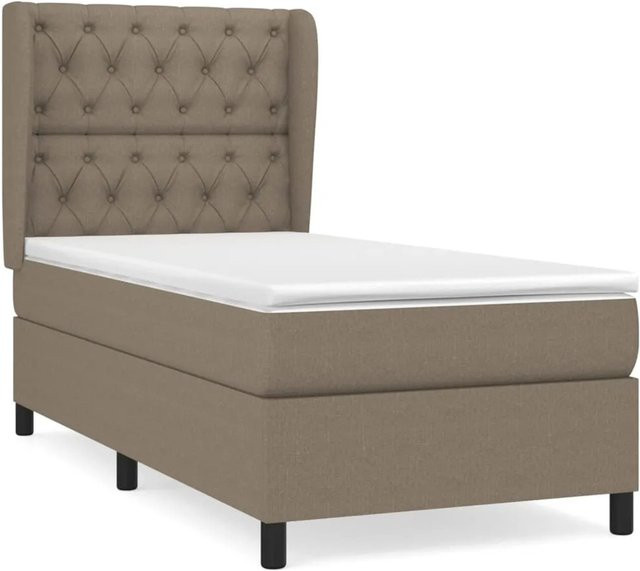 vidaXL Boxspringbett mit Matratze Hybrid-System in Taupe, B/T: 80 x 200 cm - Bild 1