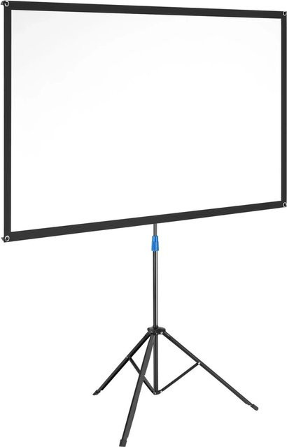 tectake Beamer-Leinwand mit Stativ, 72 Zoll, Format 16:9, Weiß, für 4K, HD, Ultra HD und Full HD, Gain-Faktor 1,0 - Bild 2