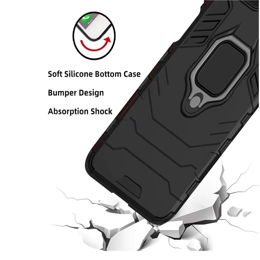Magnetische Handyhülle mit Ring-Halterung für Xiaomi Poco X7 Pro in Blau oder Schwarz - Bild 4