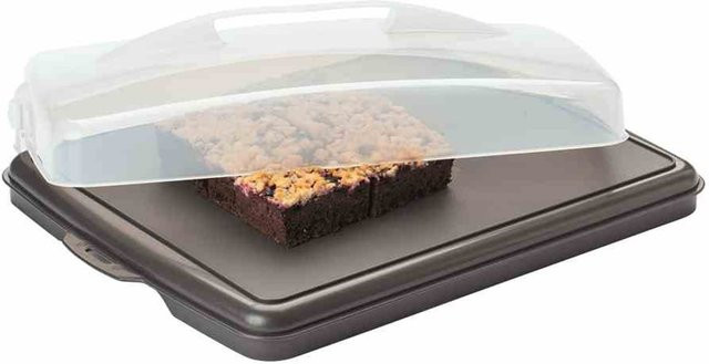 ALPFA Blechkuchen-Safe-Maxi Blechkuchenform aus Metall in Anthrazit und Grau, B/T/H: 50 x 38 x 9 cm - Bild 1