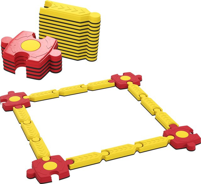 AIYAPLAY Schwebebalken Balancierbalken mit 4 Balanciersteinen Gelb - Bild 1