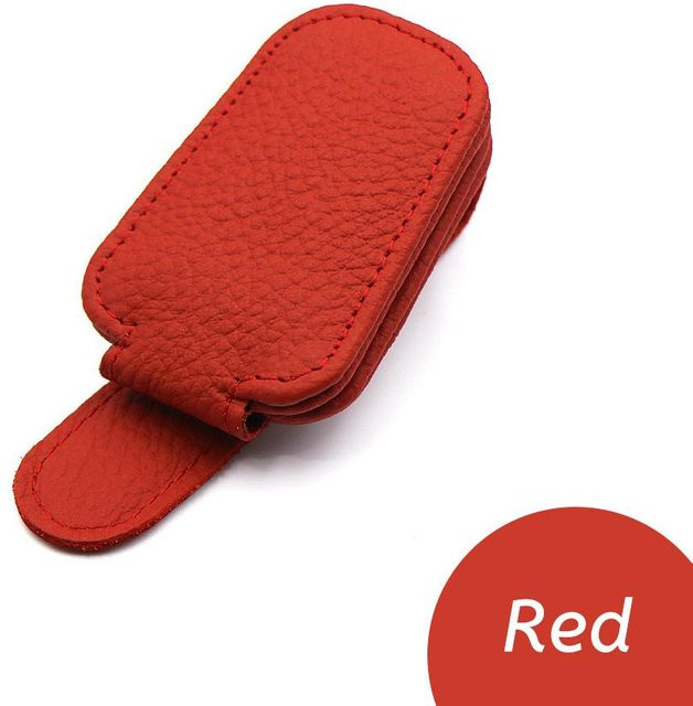 Love Home Garden Brillenclip Sonnenblendenhalterung Leder, Rot - Bild 1