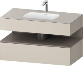 Duravit Einbauwaschtisch-Möbel-Set Qatego in Beige, B/T/H: 100 x 55 x 60 cm - Bild 1