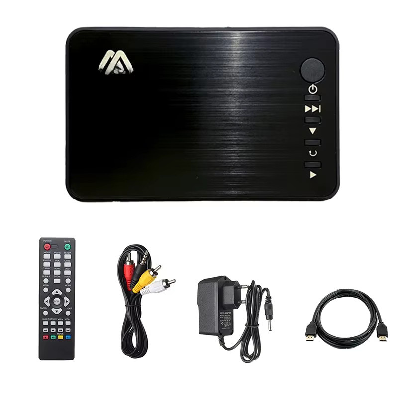 Nsendato Mini Full HD Multimedia Player in Schwarz mit Autoplay, 1080P Unterstützung, USB, SD, U-Disk sowie VGA und AV Anschlüssen - Bild 1
