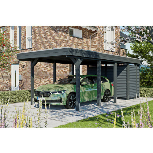 SKANHOLZ Einzelcarport Friesland Set 12 mit Abstellraum, B: 314 cm, T: 708 cm, anthrazit-schwarz - Bild 3