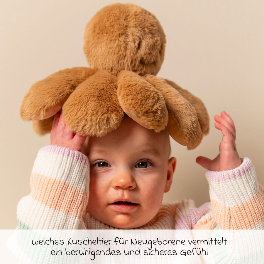 Nattou Krake Kuscheltier mit Rassel, Dunkelbeige, ab 0 Jahre - Bild 2