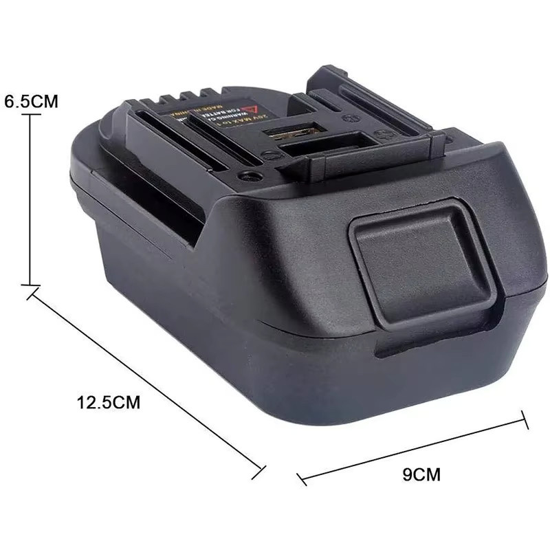 Batterie Konverter Adapter für Milwaukee und Makita 20V bis 18V Li-Ionen Werkzeug Adapter, Schwarz - Bild 6