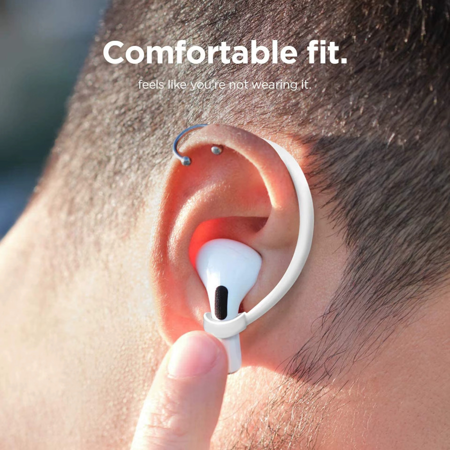 Mrgabwte Anti-Verlust-Ohrbügel aus Silikon für Apple AirPods 1 2 3 Pro in Schwarz - Bild 2