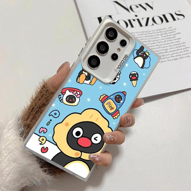 Stoßfeste Handyhülle mit Cartoon P-Pinguin Motiv für Samsung Galaxy S24 S25 FE S26 Edge S23 Ultra S22 Plus S21 in Blau - Bild 1