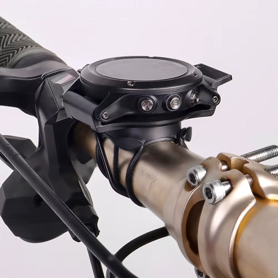QuickFit Fahrrad-Tachometerhalterung für Garmin, abnehmbare MTB Stoppuhr-Basis, Schwarz, 20/22/26mm - Bild 2