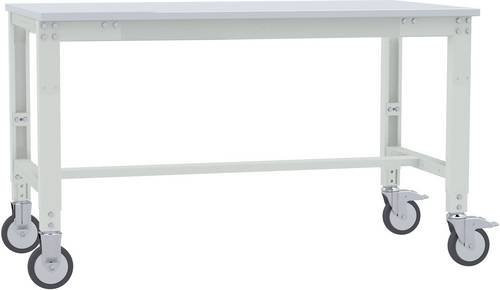 Manuflex AU7399.7035 Universal Arbeitstisch mobil mit PVC-Platte, höhenverstellbar, Lichtgrau (RAL 7035), B/T/H: 175 x 100 x 75,2-97,2 cm - Bild 1