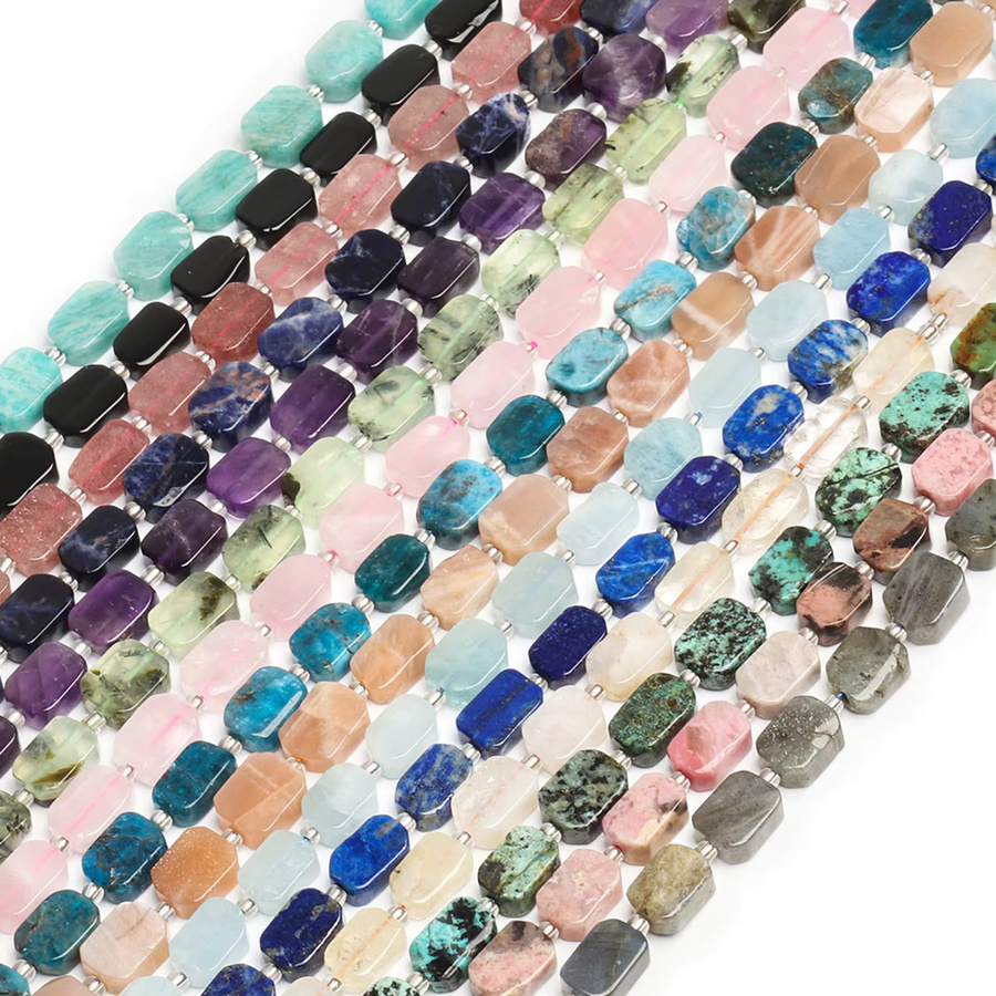 Spacer Perlen Amethyst, Rose Quarz, Apatit, Rechteck, Bunt, Unisex - Bild 2