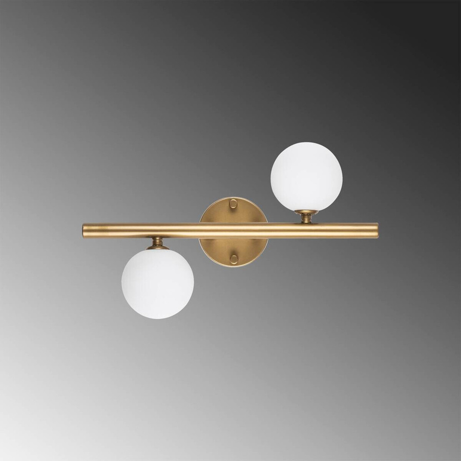 Opviq Wandleuchte Domino in Gold mit Glas und Metall, 2 G9 Brennstellen, B/H/T: 12 x 26 x 12 cm - Bild 2