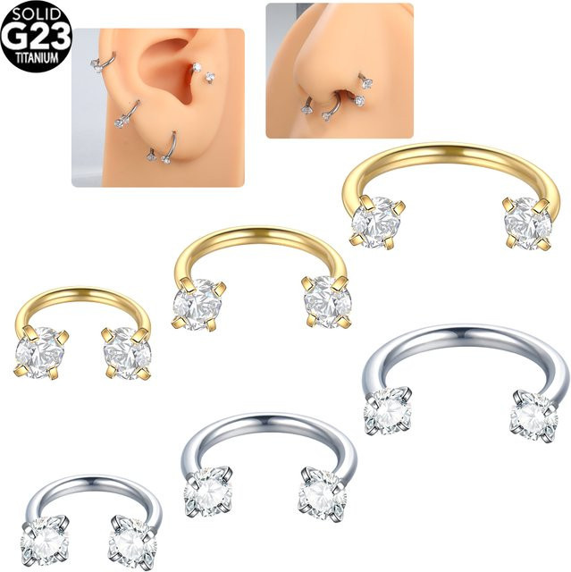 Xpircn Piercing Hoop, Titan, Zirkonia, Unisex - Bild 1