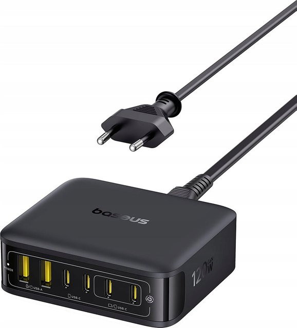 Baseus EnerFill FH21 Ladestation mit 120W, 2 x USB-A und 4 x USB-C, Schwarz E0120T00 - Bild 1