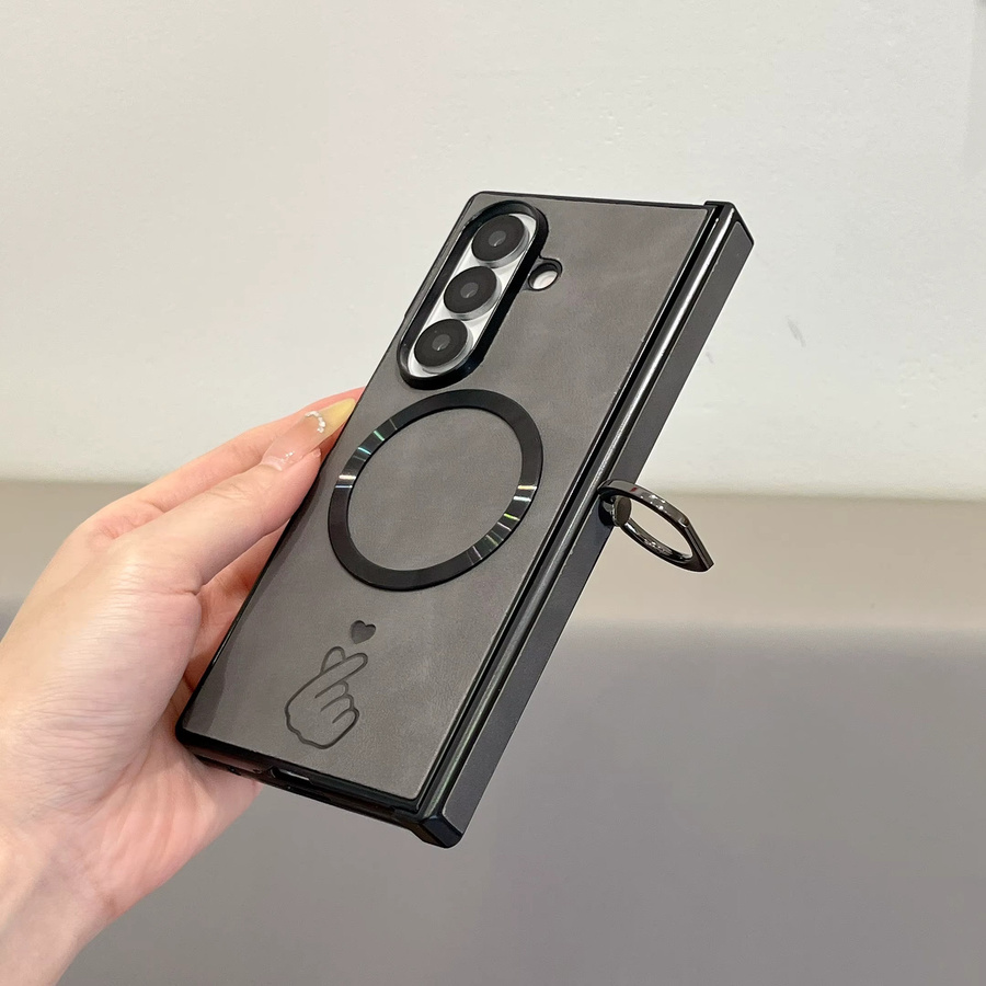 Magnetische Handyhülle mit Anziehungsring für Samsung Galaxy Z Fold 7/6/5/4/3 in Grau - Bild 3