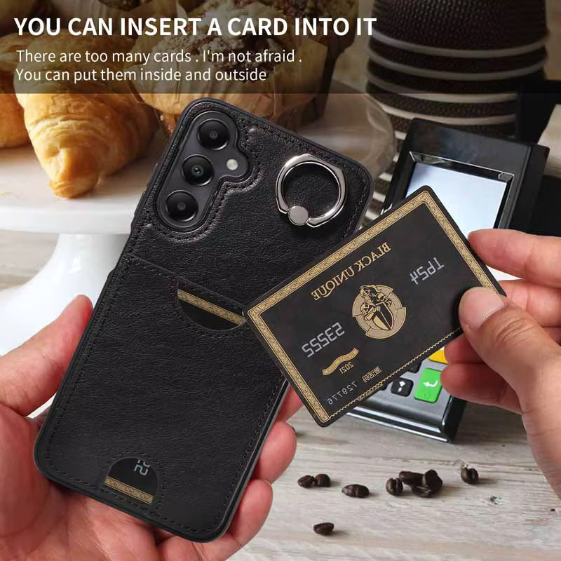 Leder-Handytasche für Samsung Galaxy A04 A04S A05 A05S A12 A22 A32 A52S A72 4G 5G mit Kartenfach und Brieftaschenfunktion in Braun - Bild 2