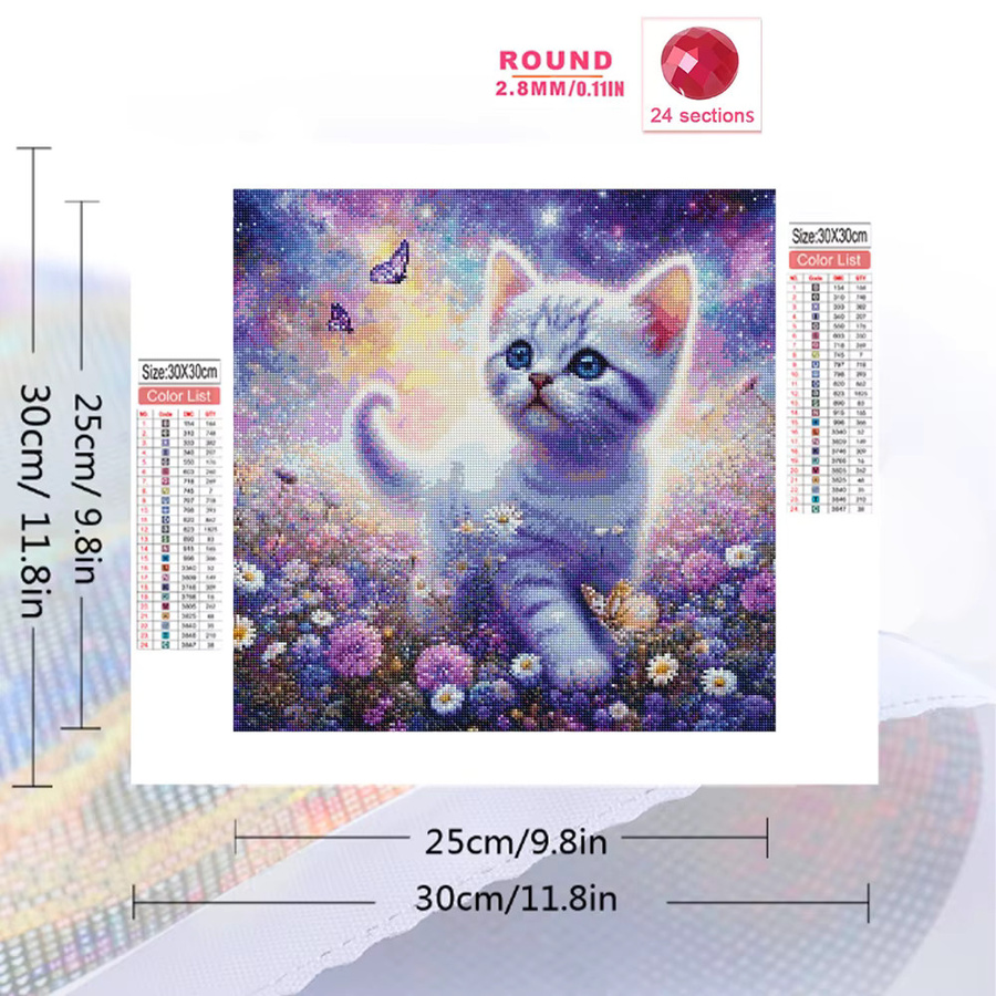 EverShine Diamant-Mosaik Katze Tier, Bastelset, Bunt / Mehrfarbig - Bild 2