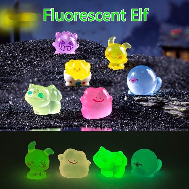 6er Set Bandai Elf Mini Actionfiguren als kreative Nachtlicht-Dekoration in Multicolor für Desktop und Micro-Landschaften - Bild 1