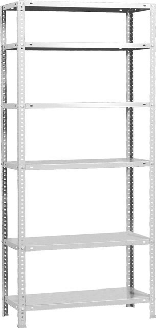 PROREGAL Schraubregal Panda Tall in Weiß mit 6 verstellbaren Fachböden, H x B x T: 200 x 100 x 40 cm, Fachlast 100 kg - Bild 1