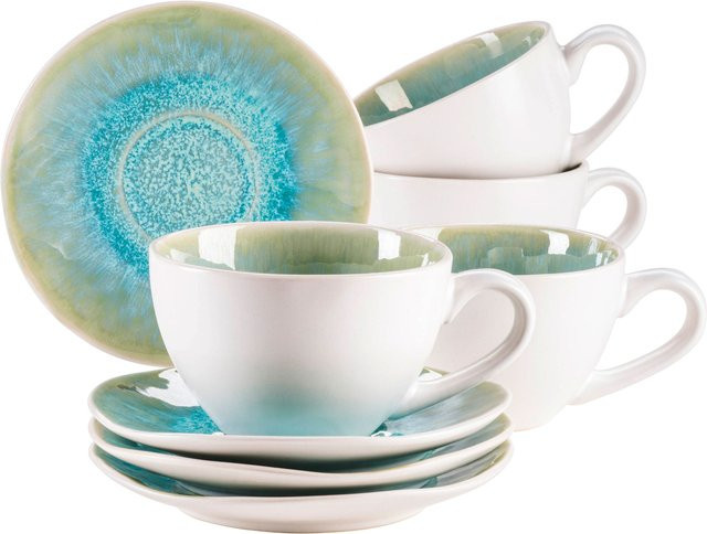 Mäser Tassen-Set Frozen aus Steinzeug in White und Multicolour - Bild 1