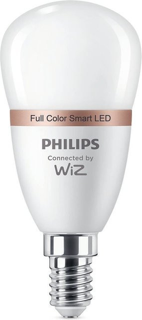 Philips WiZ Smart LED Leuchtmittel E14 Tropfenform, dimmbar, RGBW, 4,9 W, 470 lm, Multicolor und Weiß - Bild 1