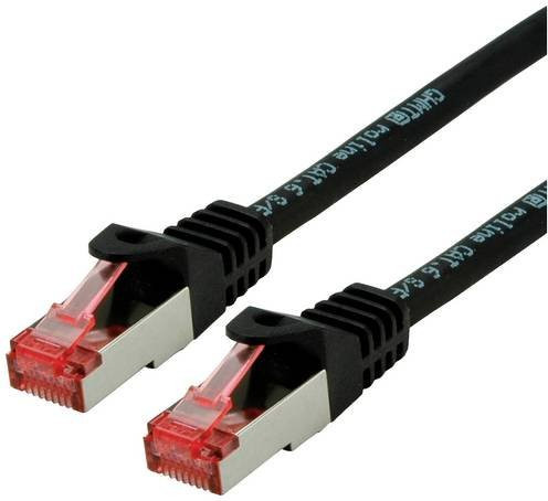Roline RJ45 Patchkabel CAT 6 S/FTP Ethernet LAN Kabel Schwarz 5,00 m - Bild 1