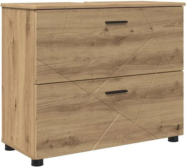vidaXL Badezimmerschrank Artisan-Eiche mit Türen und Schubladen, Farbe Braun, B/T/H: 76,5 x 35 x 64 cm - Bild 1