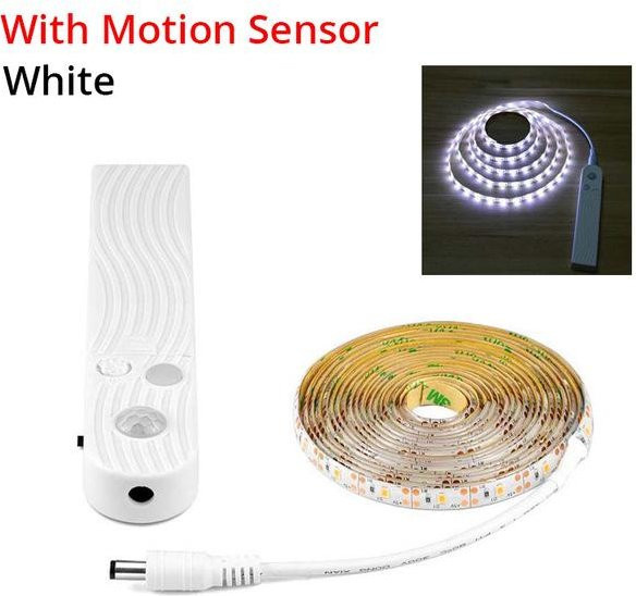 MALITAI Drahtlose LED-Streifenlampe mit Bewegungssensor, USB 5V, wasserdicht IP65, Farbe: Weiß - Bild 1