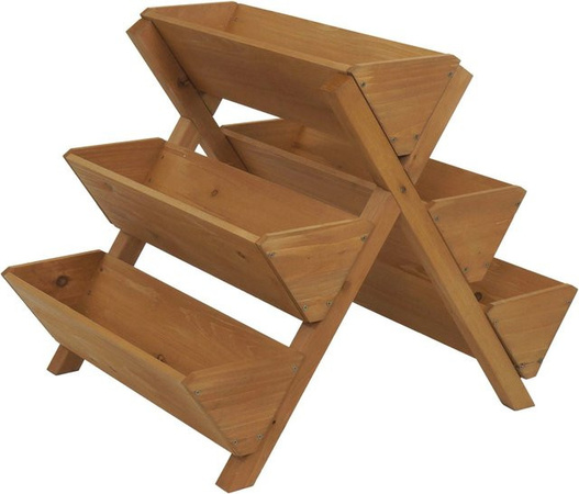PROREGAL Pflanztreppe aus Tannenholz mit 5 Kästen in Braun, B/T/H: 56 x 56 x 70 cm