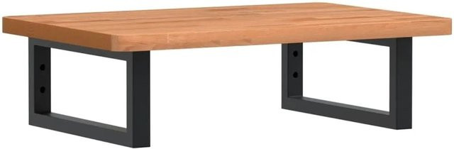 vidaXL Waschbeckenregal zur Wandmontage aus Stahl und massivem Buchenholz in Schwarz und Braun - Bild 1