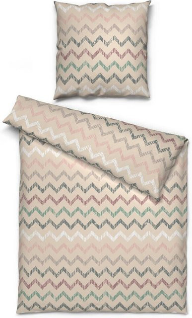 Sensation Microfaser Bettwäsche Set Beige aus Polyester mit Bettbezug und Kissenbezug, B/L: 135 x 200 cm und 80 x 80 cm - Bild 1
