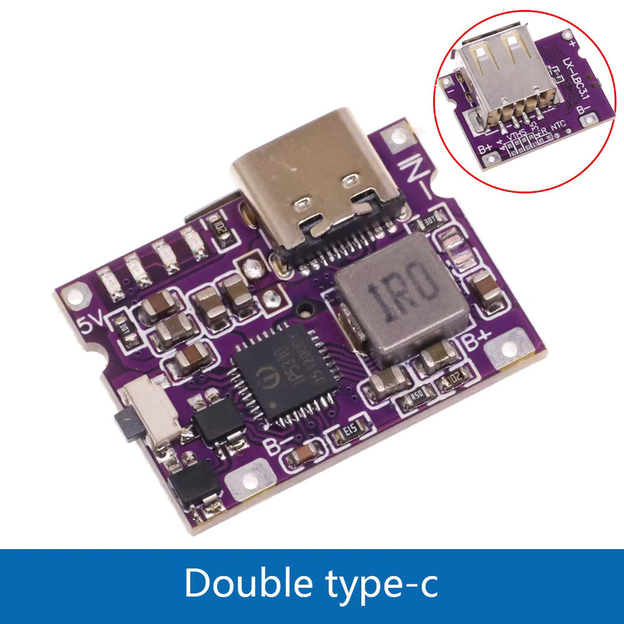 IP5310 USB-C Boost Converter Step-Up Power Modul 5V zu 4,2V 3A mit LED Anzeige für Lithium-Batterien in Violett - Bild 4