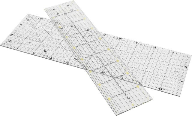 Shoemst 2er-Set Multifunktions-Quilting-Lineal zum Nähen und Zeichnen, Weiß - Bild 1