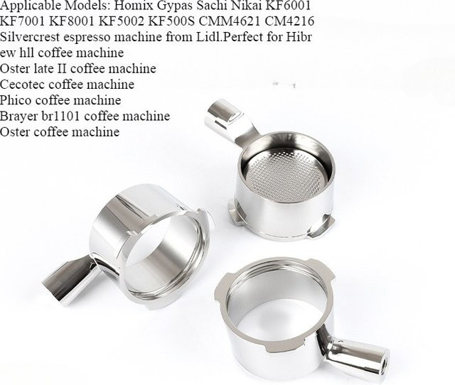 Bodenloser Siebträgerkopf mit 51 mm Durchmesser und M10-Gewinde in Silber für Homix, Hibrew h11, Oster, Cecotec Phico und Brayer br1101 Kaffeemaschinen von YUAN-ECT - Bild 1