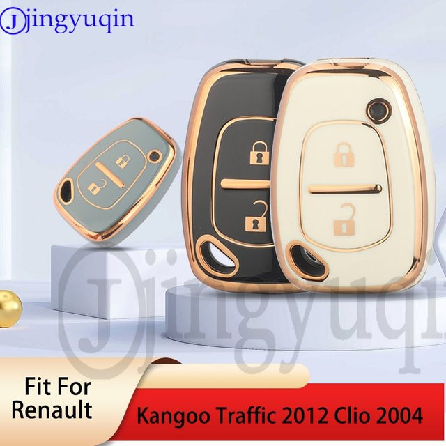 Jingyuqin Weiche TPU Schlüsselhülle in Schwarz für Renault Kangoo, Clio, Master und Nissan Interstar, Opel Vivaro, Movano - Bild 1