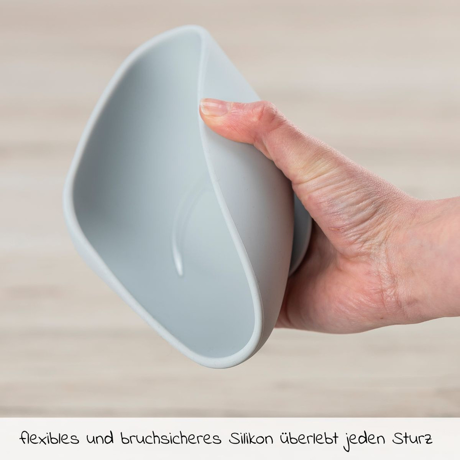 MiaMia Silikon-Schalen mit Saugnapf 2er Pack Monster in Petrol und Hellgrau - Bild 2