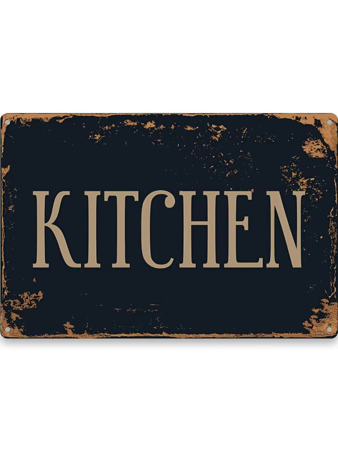 Dekoratives Vintage-Küchenschild aus Metall von CIFBUY in Schwarz, B/H: 20,3 x 30,5 cm - Bild 4