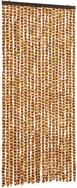 vidaXL Fliegenvorhang aus Chenille in Ocker und Weiß, B: 90 cm, H: 200 cm - Bild 1