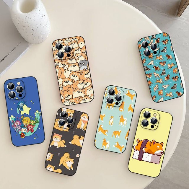 Mesuca Handyhülle mit Cartoon Shiba Inu Motiv für iPhone, Farbe: Schwarz - Bild 1