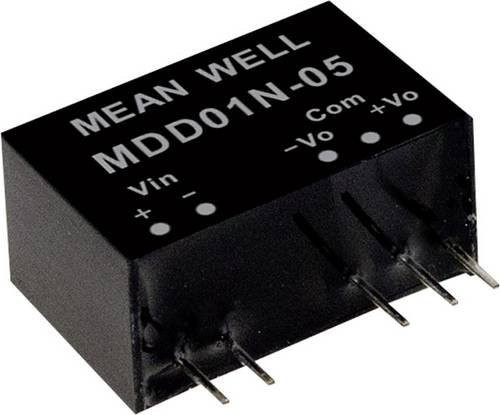 Mean Well MDD01N-12 DC/DC-Wandlermodul Schwarz mit 2 Ausgängen und 42mA 1W - Bild 1
