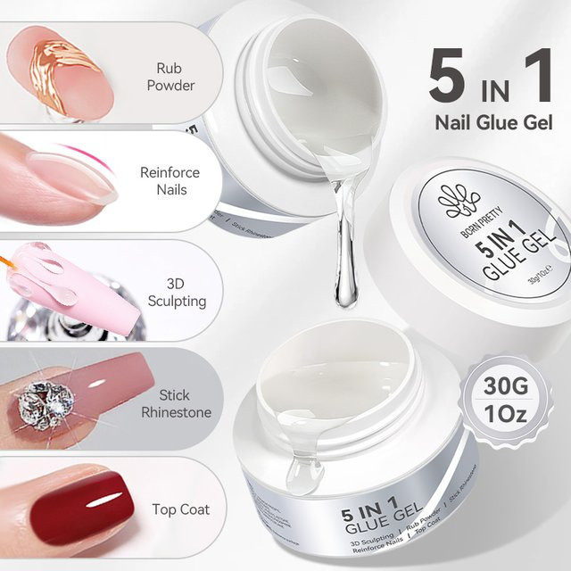 BORN PRETTY Nagelklebergel, 30 g, Glänzend - Bild 1