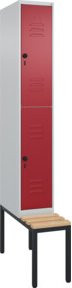 C+P Doppelstock-Spind Classic PLUS Sitzbank mit 1 Abteil und Buche-Hartholz Sitzfläche, B/T/H: 212,0 x 30,0 x 81,5 cm - Bild 1