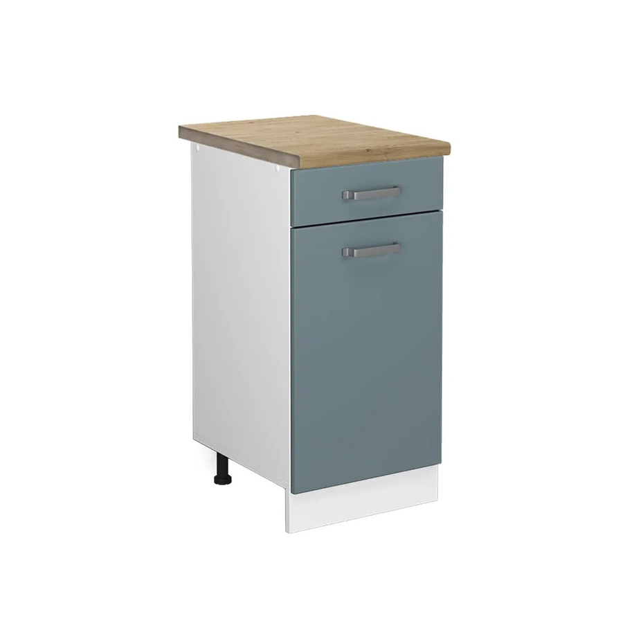 Vicco Küchenunterschrank R-Line Schubladenschrank in Blau-Grau/Weiß mit Eiche-Optik, Breite: 40 cm - Bild 2