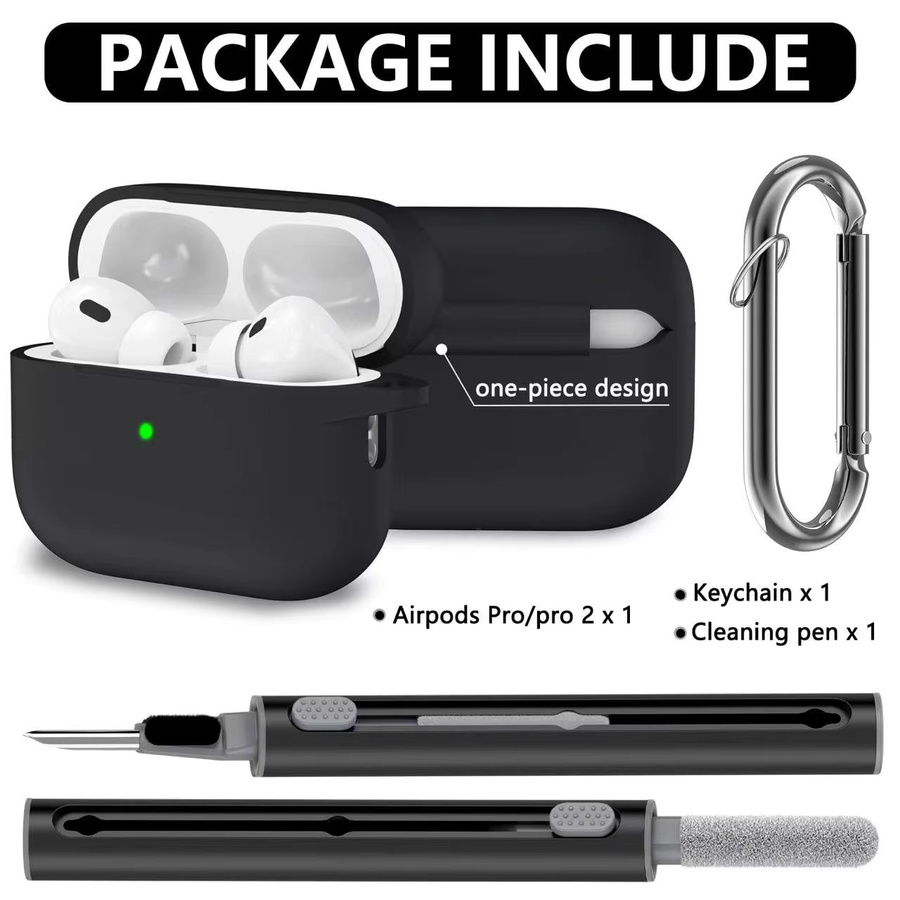 Slim Silikonhülle für Apple AirPods Pro 3. Generation mit Handgelenkband in Pink und Black - Bild 2